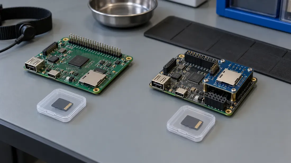 Native SD host board and SPI adapter board with protected microSD cards